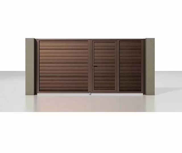 Распашные ворота ALUTECH Prestige 4 на 2 метра с калиткой