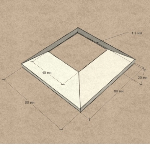 Крышка для квадратной стойки 40х40 (AISI304), арт. 064-3