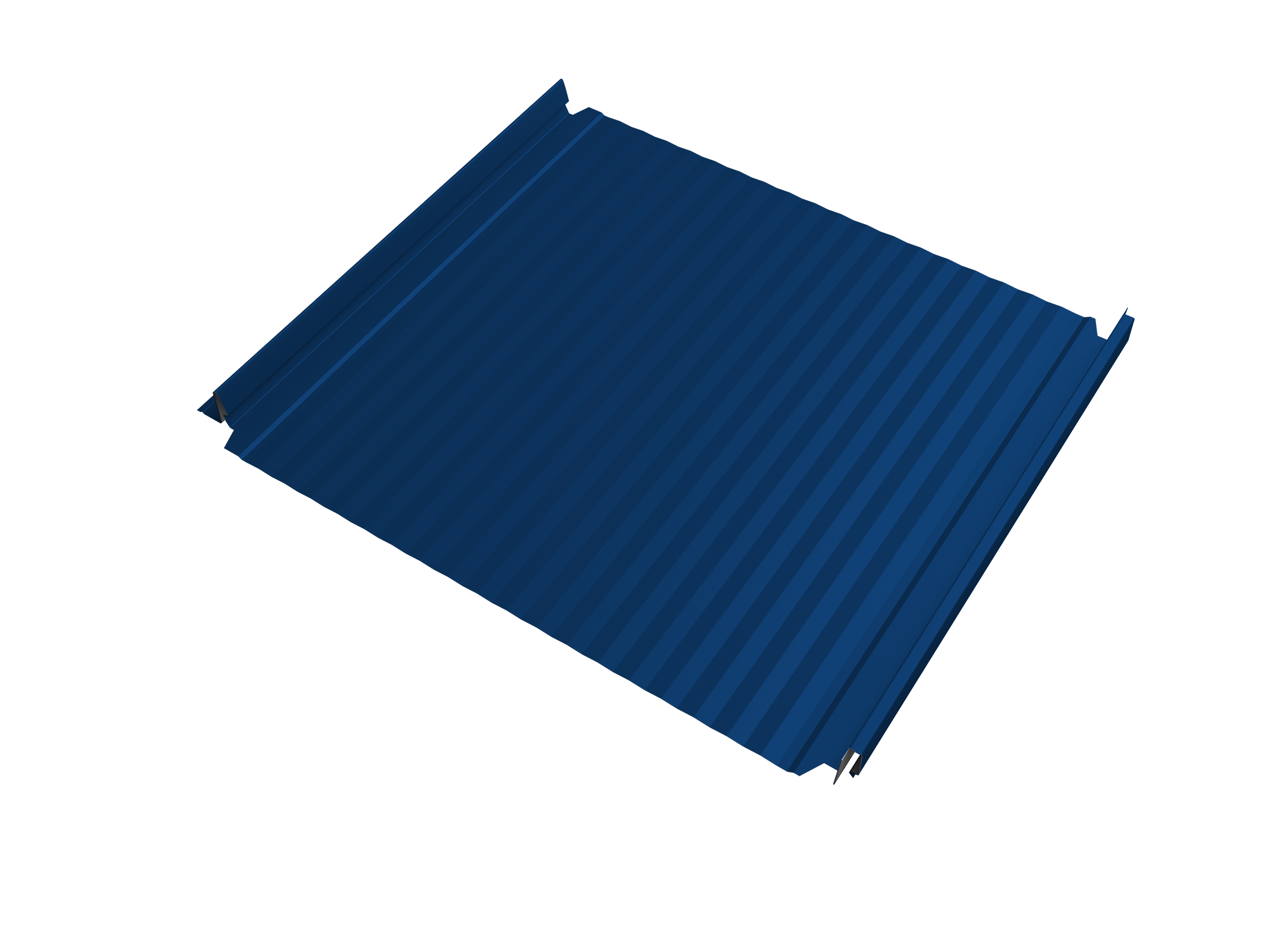 Кликфальц Double Pro Gofr Grand Line 0,5 Satin с пленкой на замках RAL 5005 сигнальный синий