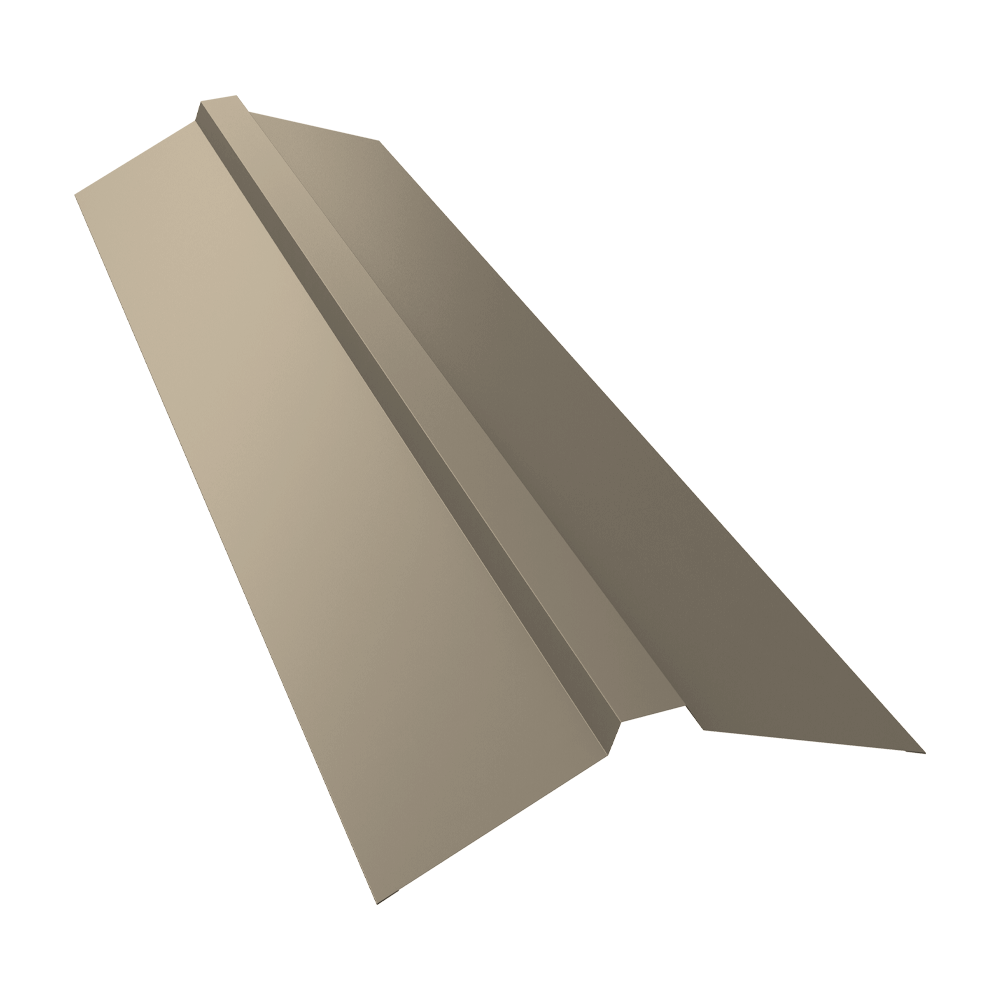 Планка конька прямоугольного 115х30х115 0,45 PE с пленкой RAL 1015 светлая слоновая кость (2м)