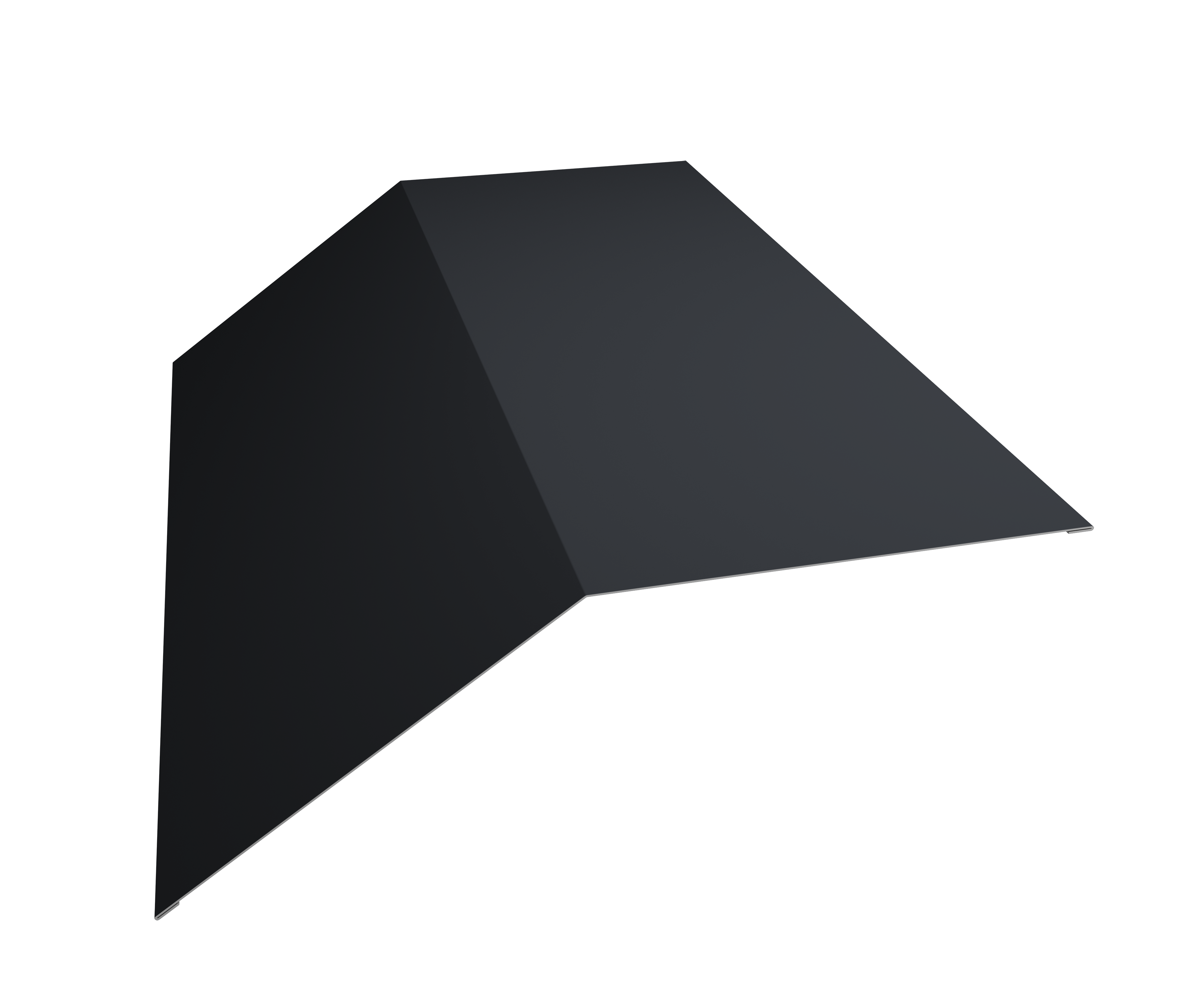 Планка конька плоского 190х190 0,45 PE с пленкой RAL 7024 мокрый асфальт (2м)