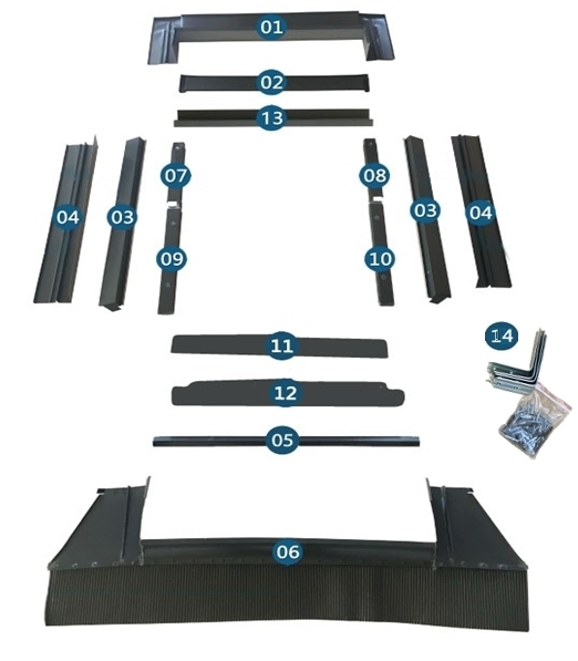 Оклад FAKRO AHRD Z для профилированных кровельных материалов с высотой профиля до 10 см B8 114х140