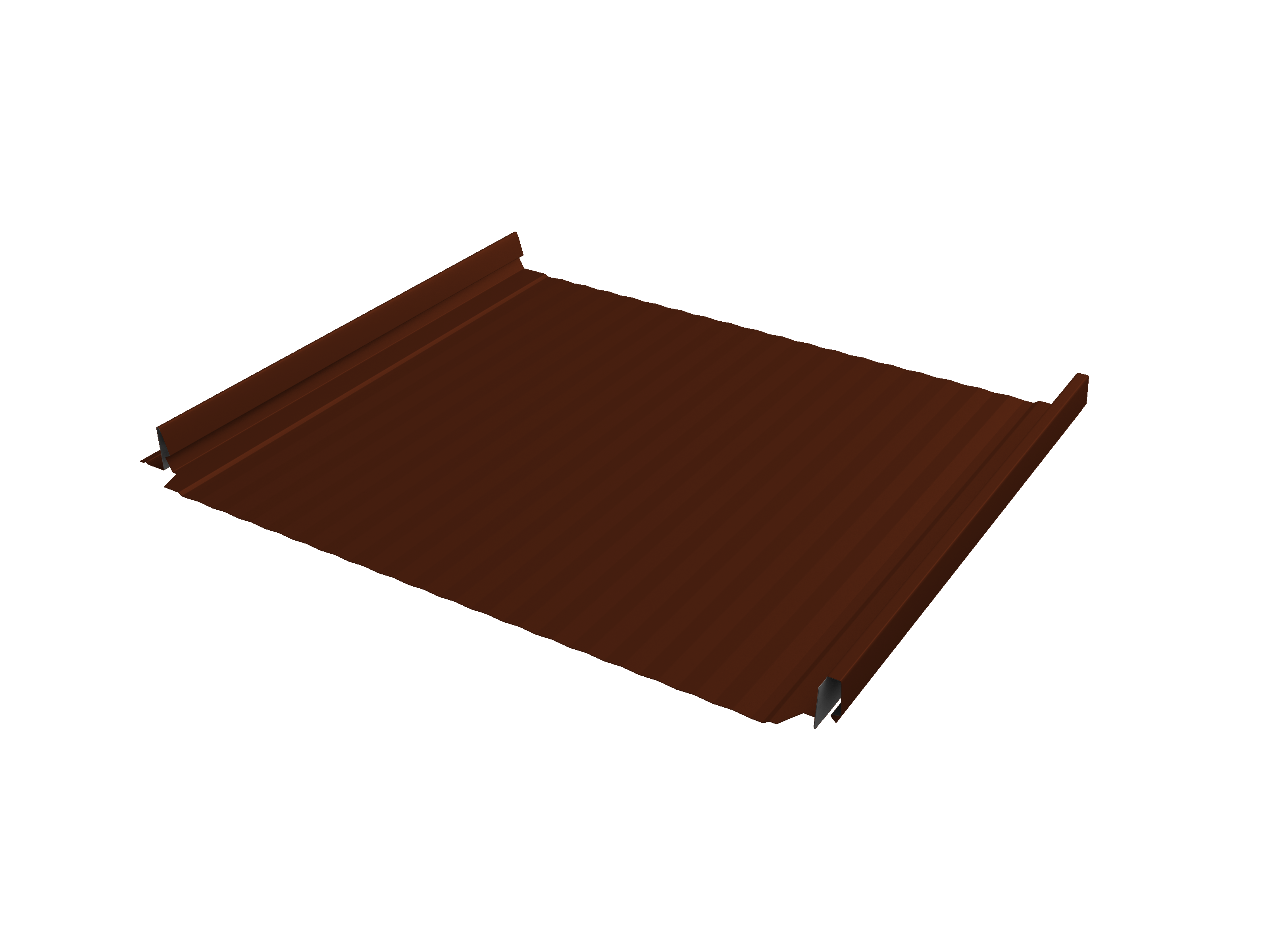 Кликфальц Pro Gofr Grand Line 0,5 Satin с пленкой на замках RAL 3009 оксидно-красный