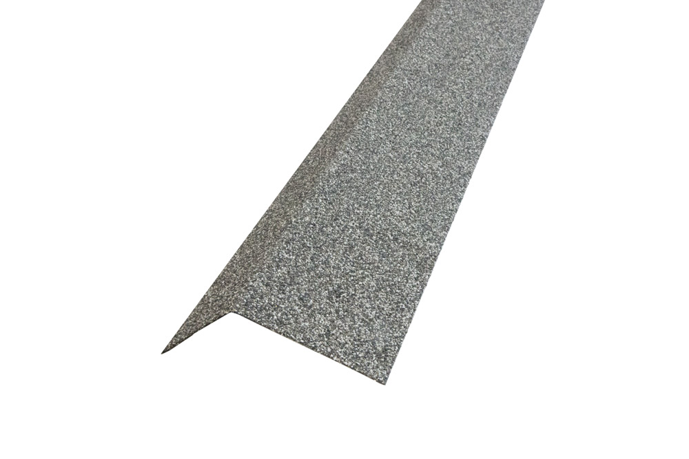 Планка карнизная Grand Line c базальтовой крошкой для мягкой кровли 100х65 серая 1,25м