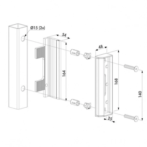 Регулируемая ответная планка locinox для калитки Ral 7016